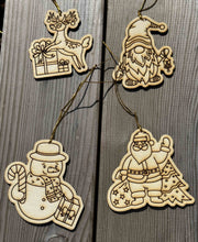 Charger l'image dans la galerie, Décorations de Noël en bois brut à peindre