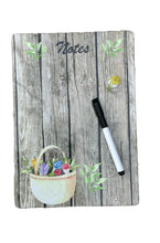 Load the image in the gallery,Ardoise magnétique panier fleuri avec feutre effaçable et aimant.