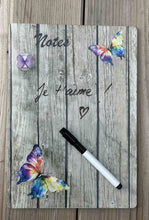 Load the image in the gallery,Ardoise magnétique papillons avec feutre effaçable et aimant.