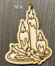 Load the image in the gallery,Décorations de Noël en bois brut à peindre