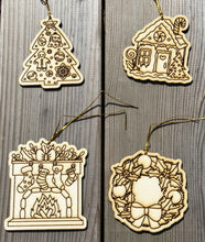 Charger l'image dans la galerie, Décorations de Noël en bois brut à peindre