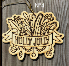 Load the image in the gallery,Décorations de Noël en bois brut à peindre