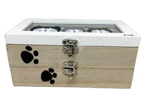 Charger l'image dans la galerie, Boite à Bijoux blanche et bois en bois avec trois chats et deux compartiments bijoux