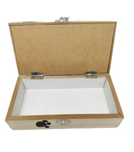 Charger l'image dans la galerie, Boite à Bijoux blanche et bois en bois avec trois chats et deux compartiments bijoux