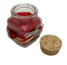 Load the image in the gallery,Handmade vegetable wax scented candle pink, red or purple in glass jar.