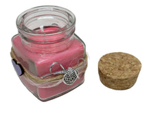 Load the image in the gallery,Handmade vegetable wax scented candle pink, red or purple in glass jar.