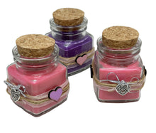 Load the image in the gallery,Handmade vegetable wax scented candle pink, red or purple in glass jar.