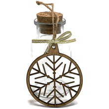 Load the image in the gallery,Three Wooden Christmas Snowflake Decorations - New