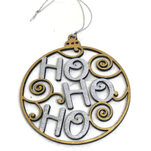 Load the image in the gallery,HO HO HO cutout wood ornament for Christmas tree