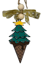 Load the image in the gallery,Ball in the shape of an ice cream cone with tree and ribbon