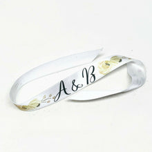 Load the image in the gallery,Satin bracelet with initials for the bride and bridesmaids - Wedding
