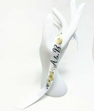 Load the image in the gallery,Satin bracelet with initials for the bride and bridesmaids - Wedding