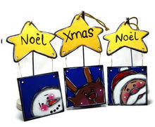 Charger l'image dans la galerie, Ornements de sapin de noël étoiles avec Père Noël, bonhomme de neige et renne