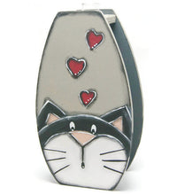 Load the image in the gallery,Soliflore vase with black cat - Home decoration