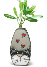 Load the image in the gallery,Soliflore vase with black cat - Home decoration
