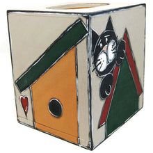 Charger l'image dans la galerie, Boite à mouchoirs chat et maisons d'oiseaux