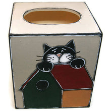 Charger l'image dans la galerie, Boite à mouchoirs chat et maisons d'oiseaux