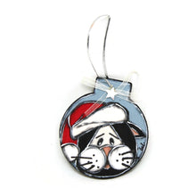 Load the image in the gallery,Christmas balls with dog and cat and Santa hat