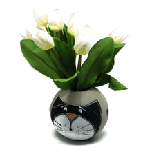 Load the image in the gallery,Ball-shaped vase with cat - Home decoration