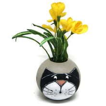 Load the image in the gallery,Ball-shaped vase with cat - Home decoration