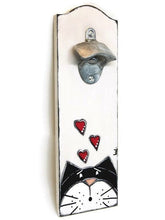 Charger l'image dans la galerie, Décapsuleur mural avec chat noir et blanc - Décoration maison