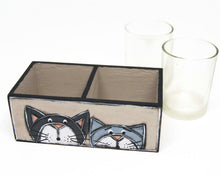Charger l'image dans la galerie, Photophores avec deux chats - Décoration maison -