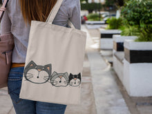 Charger l'image dans la galerie, Sac en coton trois chats - Sacs et pochettes -