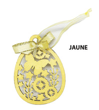 Load the image in the gallery,Hand-cut and painted wooden ornament in the shape of an Easter egg and butterflies