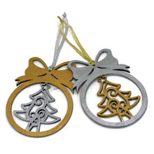 Charger l'image dans la galerie, Lot de 3 Décorations étoiles de Noël en bois - New