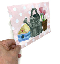 Charger l'image dans la galerie, Plaque de bienvenue avec arrosoir et tulipes- Décoration maison -
