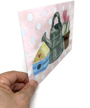 Charger l'image dans la galerie, Plaque de bienvenue avec arrosoir et tulipes- Décoration maison -