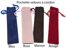 Charger l'image dans la galerie, Stylo bille bijou rouge ou blanc à encre noire avec perles et pochette