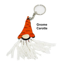 Charger l'image dans la galerie, Porte clé bois et ficelle gnome de Pâques avec oreilles de lapin et anneau pour clés