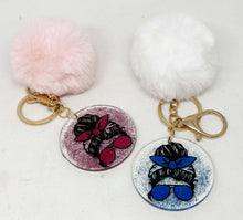Load the image in the gallery,Women's pompom and sequins key ring