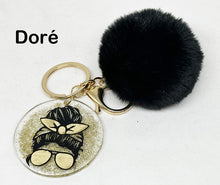 Load the image in the gallery,Women's pompom and sequins key ring