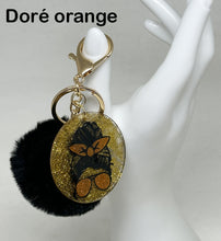 Load the image in the gallery,Women's pompom and sequins key ring