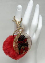 Load the image in the gallery,Women's pompom and sequins key ring