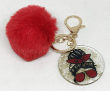 Load the image in the gallery,Women's pompom and sequins key ring