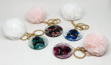 Load the image in the gallery,Women's pompom and sequins key ring