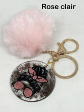 Load the image in the gallery,Women's pompom and sequins key ring