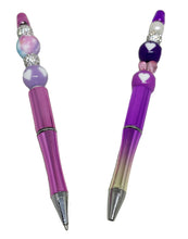 Load the image in the gallery,Pink or purple jewel ballpoint pen with black ink with pearls and pocket