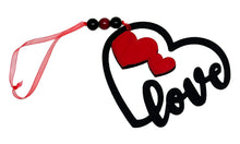 Load the image in the gallery,Heart shaped carved and painted wooden ornament