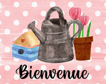 Load the image in the gallery,Welcome plate with watering can and tulips - Home decoration -
