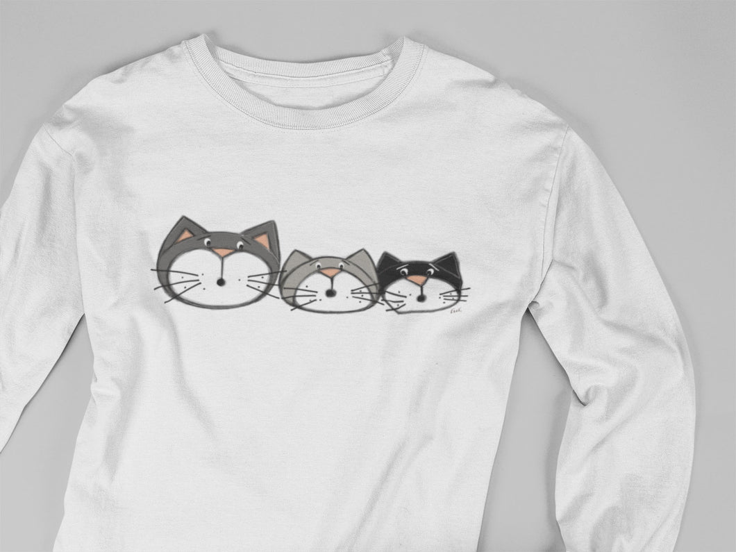 T-shirt manches longues chat -