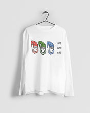 Load the image in the gallery,Christmas long sleeve t-shirt with three elves
