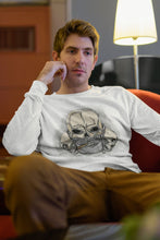 Load the image in the gallery,Men&#39;s long-sleeved T-shirt skull - Gifts for Men - Valentine&#39;s Day
