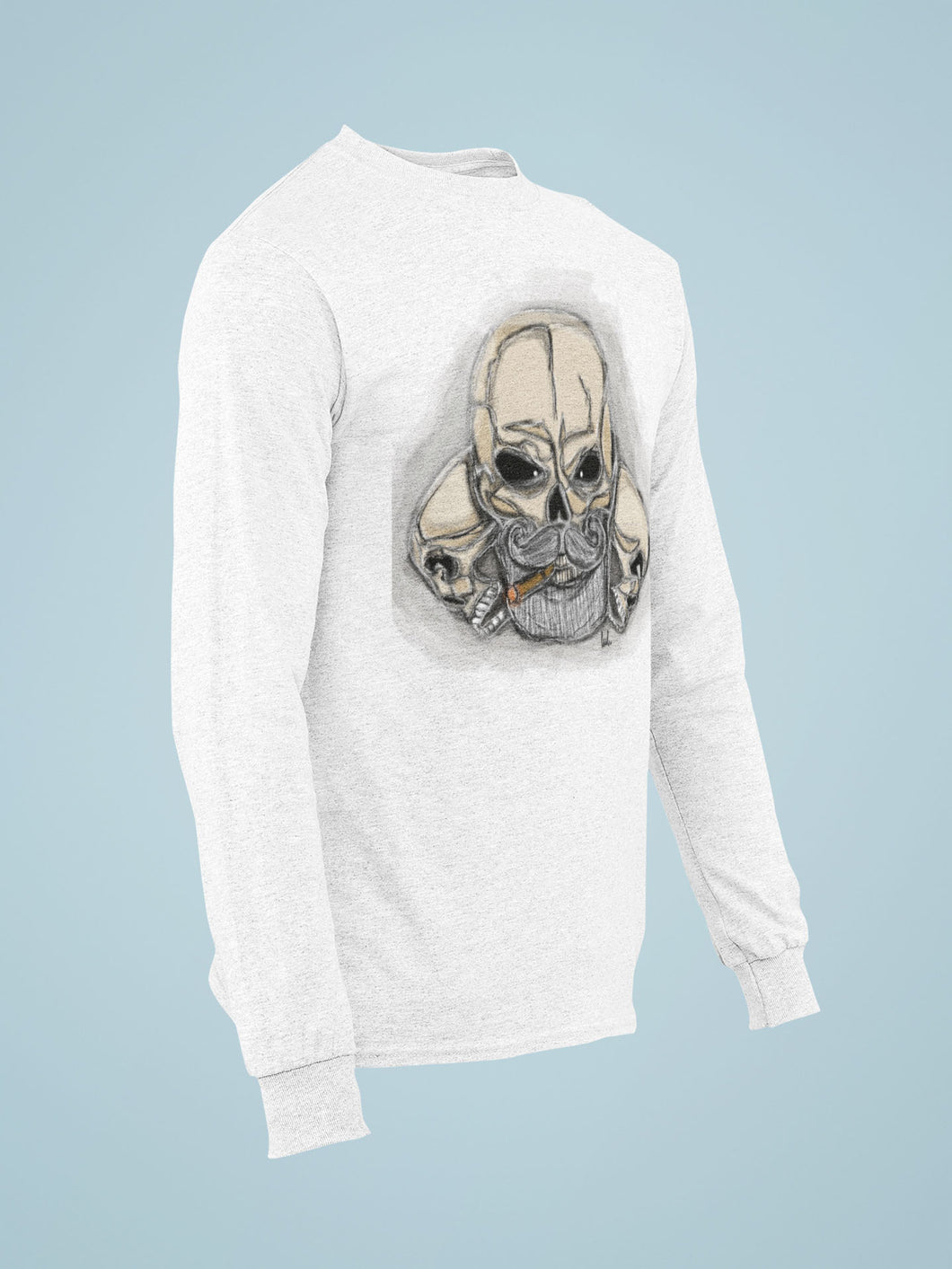 Men's long-sleeved T-shirt skull - Gifts for Men - Valentine's Day