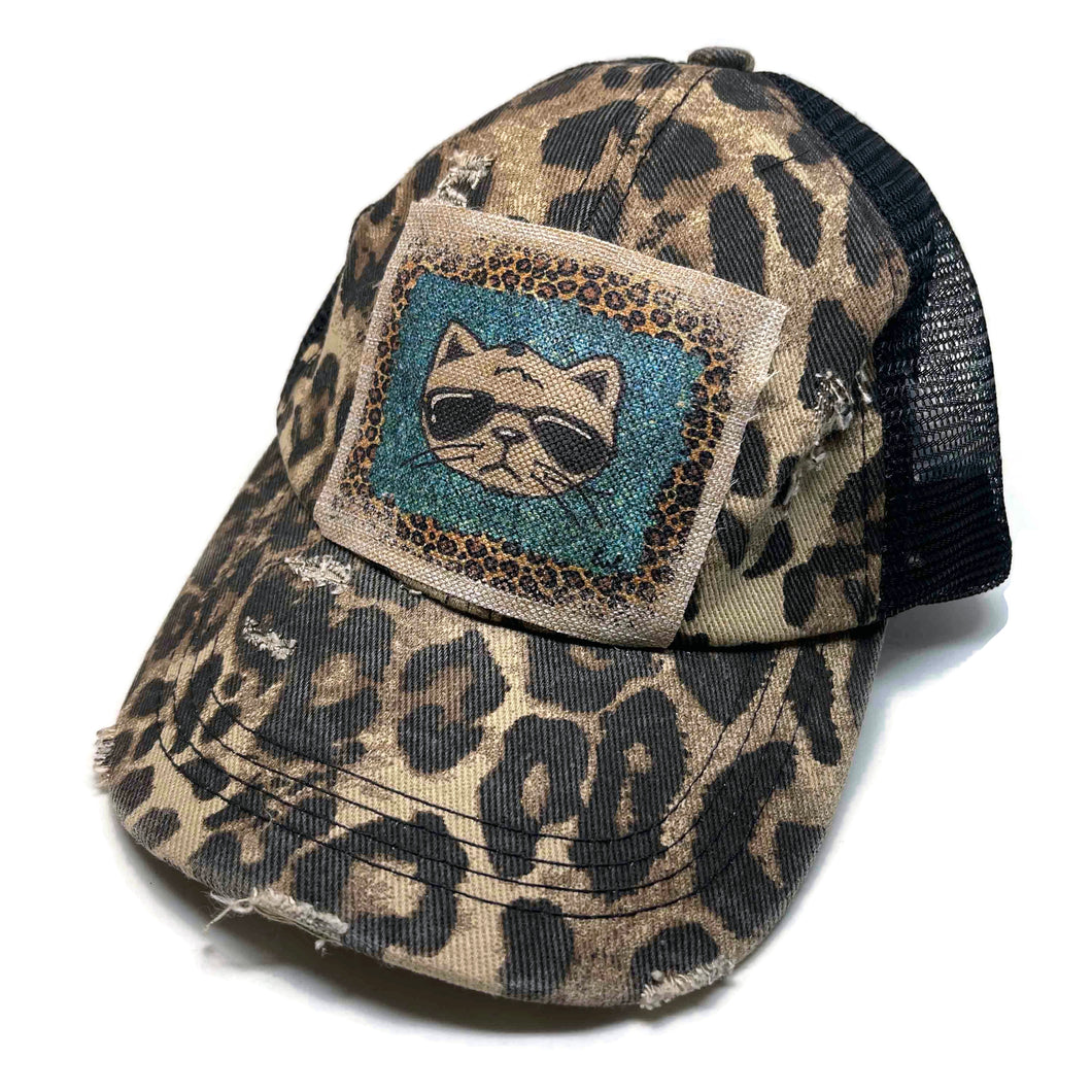 Leopard cap with crest - accessories - summer - NEW