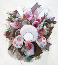 Load the image in the gallery,Wreath of ribbons with rabbit - Home decoration - Easter
