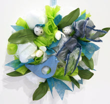 Load the image in the gallery,Blue and green wreath for Easter and spring - Home decoration
